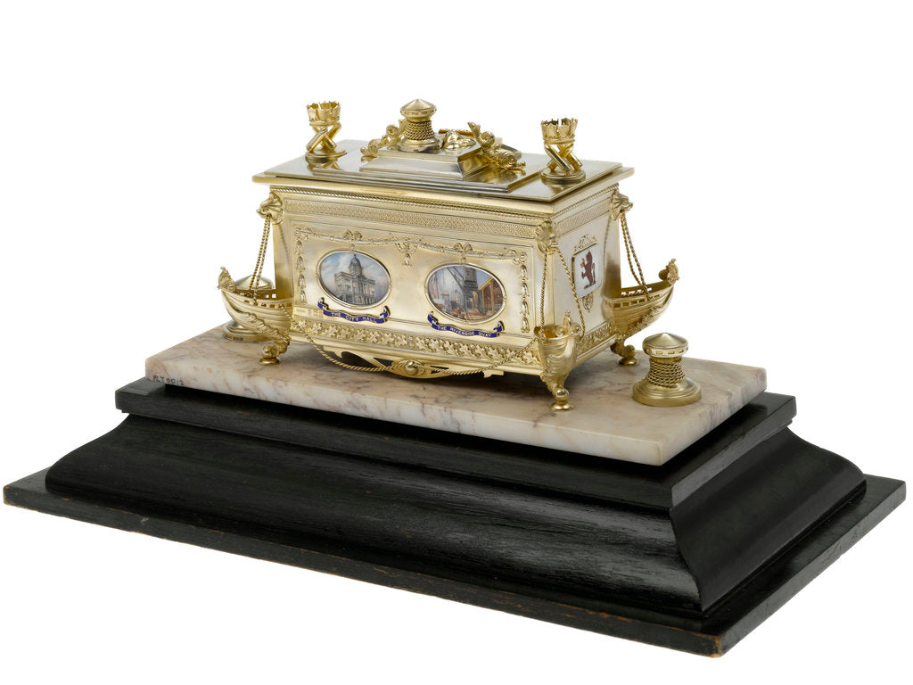 Detail of Freedom casket presented to Admiral of the Fleet Sir David Beatty, 1st Earl Beatty (1871-1936) by the City of Hull, 22 October 1920 by S Blanckensee & Son Ltd.