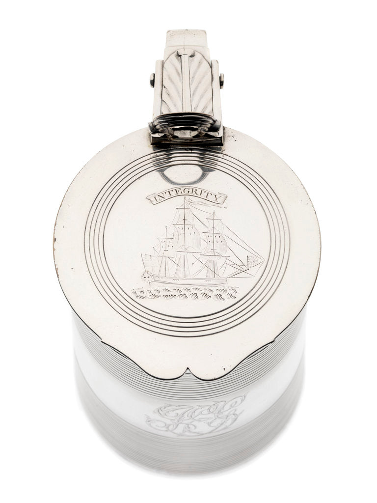 Detail of Tankard commemorating the ship 'Integrity' by George Smith