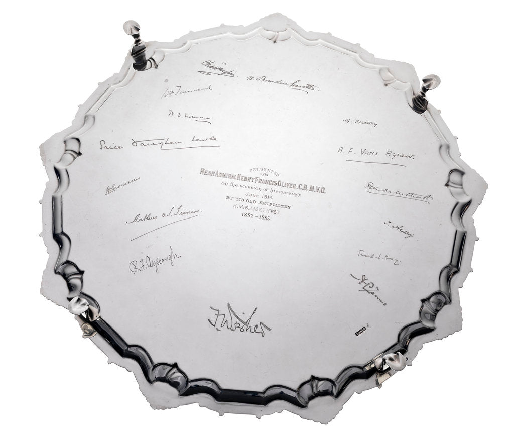 Detail of Salver presented to Rear-Admiral, later Admiral of the Fleet Sir Henry Oliver (1865-1965) by unknown