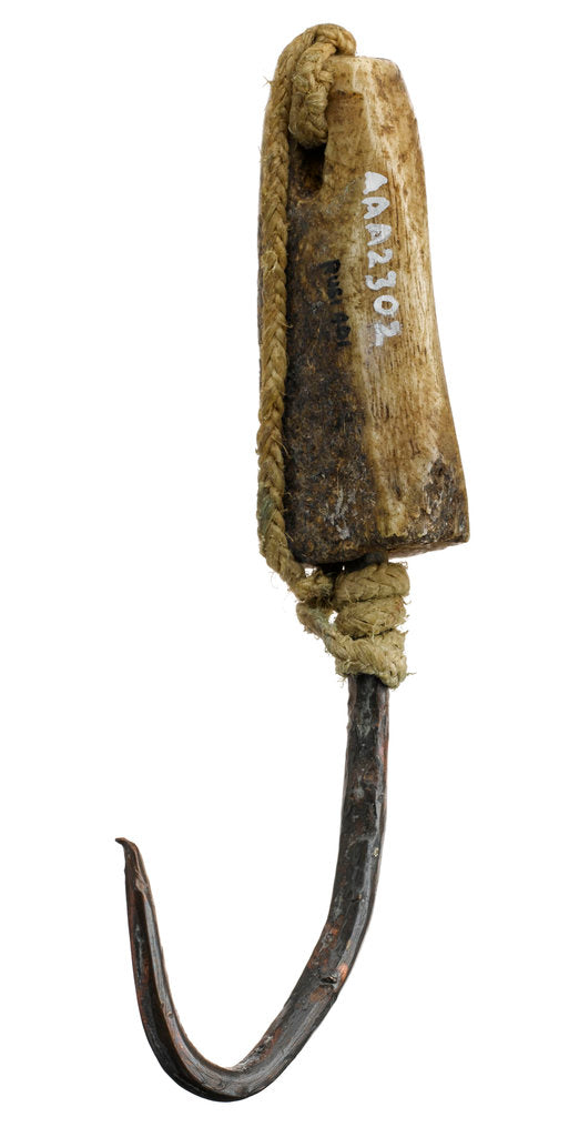 Detail of Fish hook by Netsilik Inuit