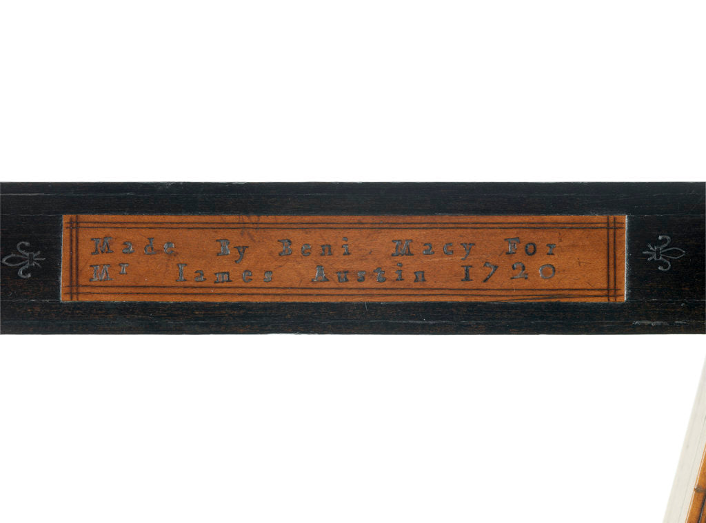 Detail of Backstaff - Inscription by Benjamin Macy