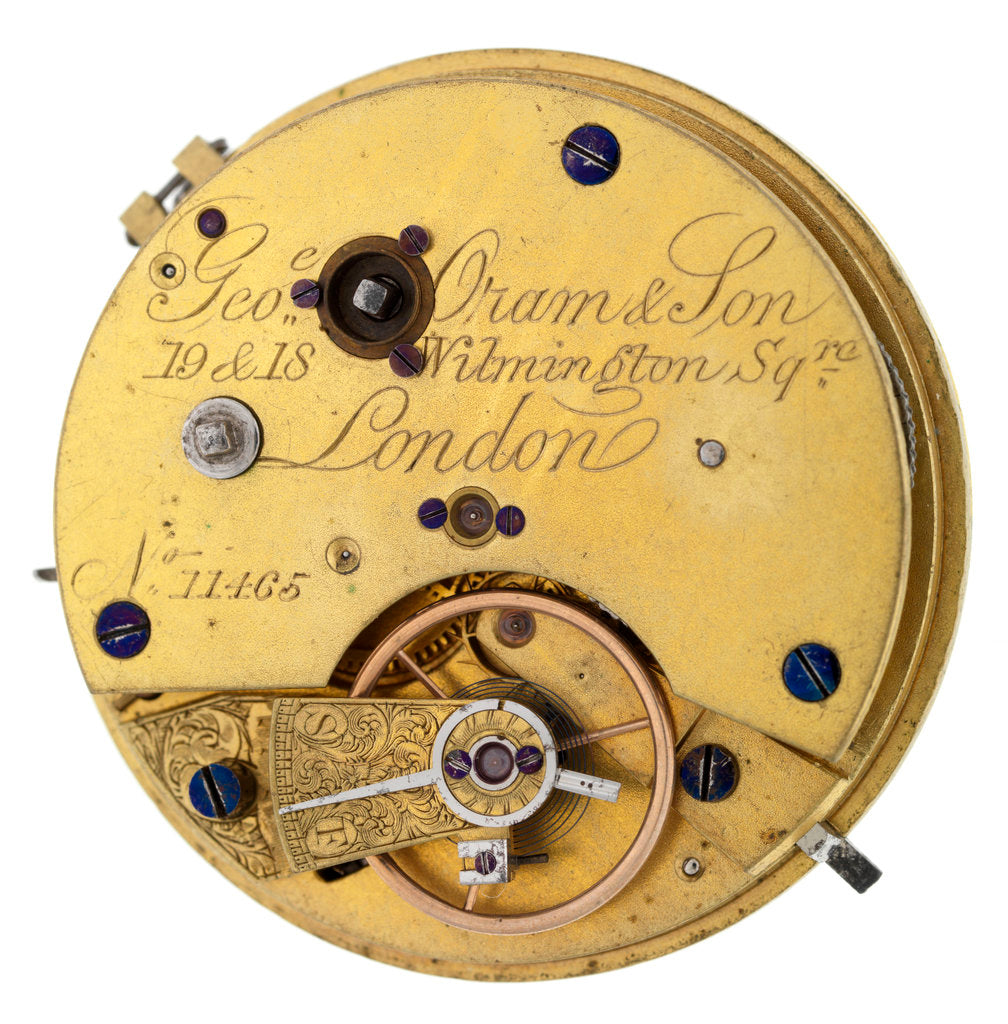 Detail of Pocket watch '11465' movement by George Oram & Son