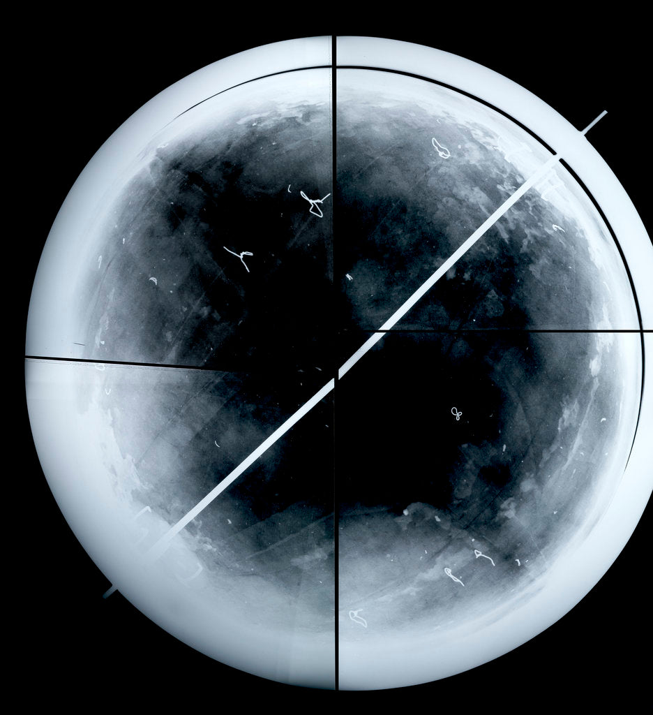 Detail of Globe x-ray by Gerard Mercator