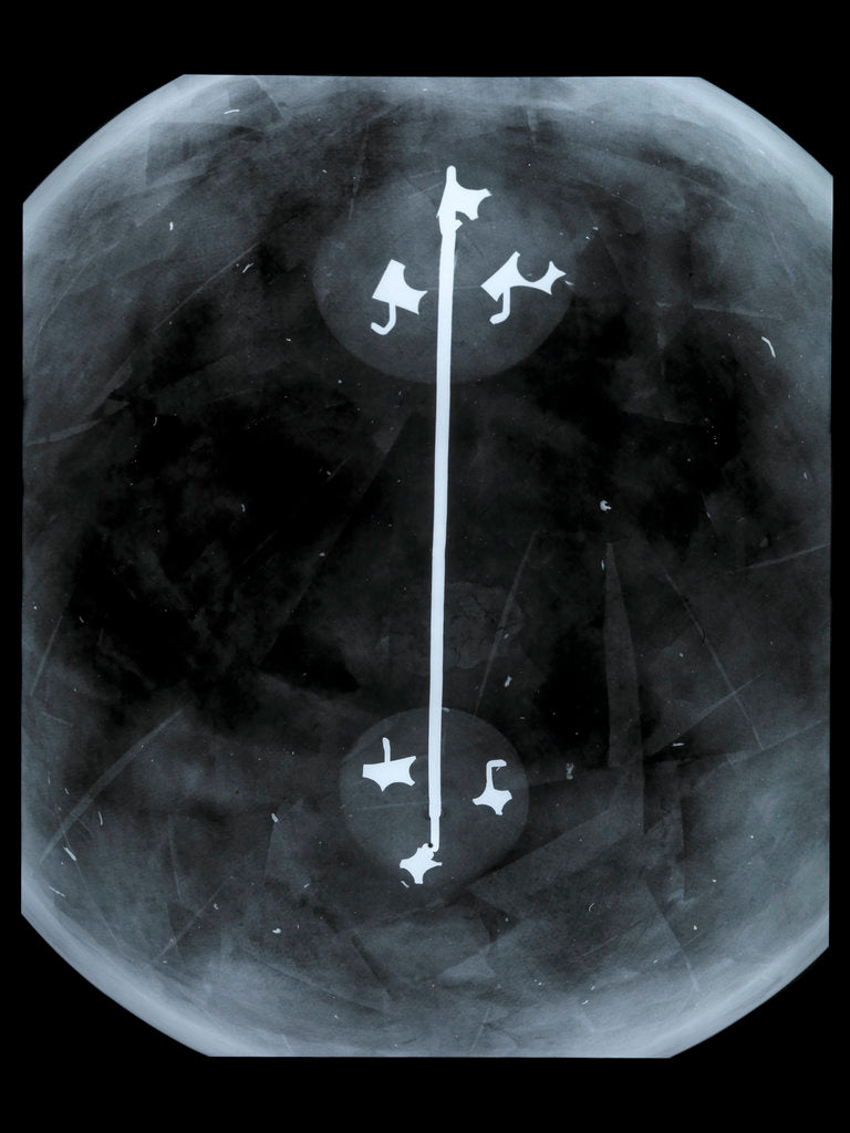 Detail of Globe x-ray by Gerard Mercator