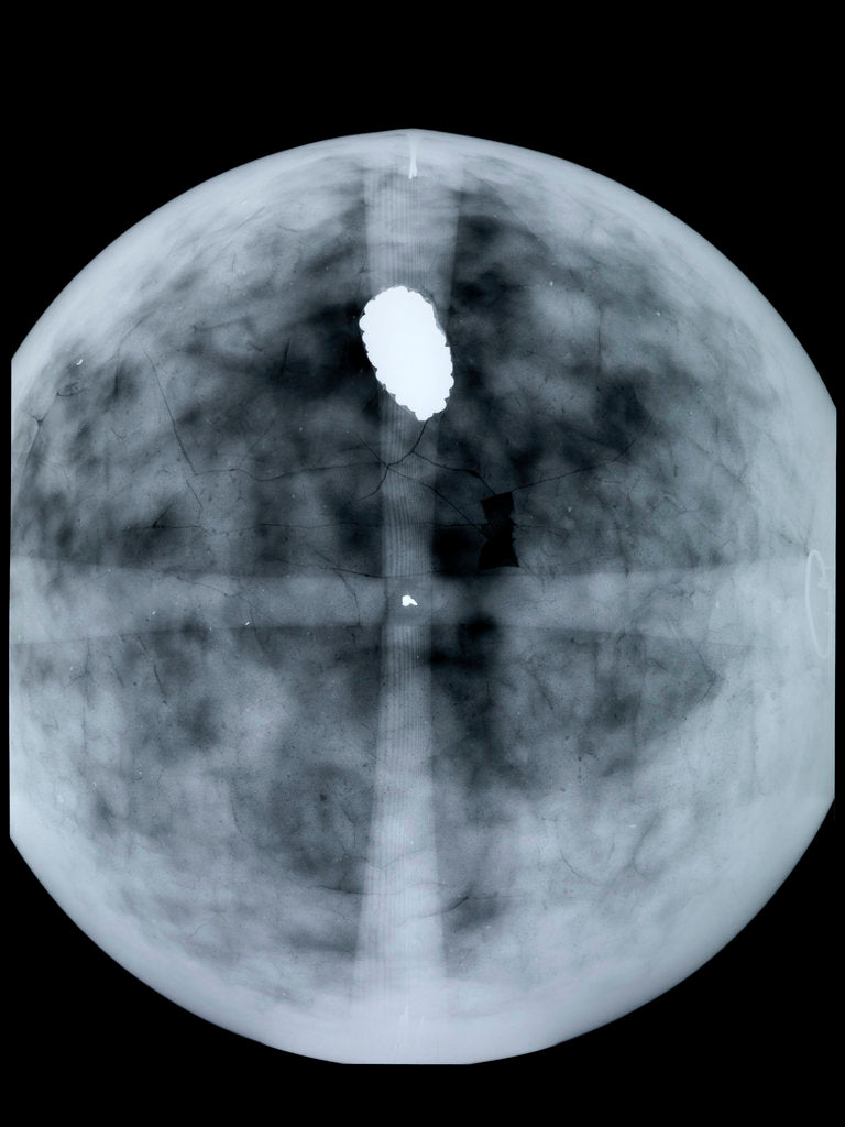 Detail of Globe x-ray by Jodocus Hondius