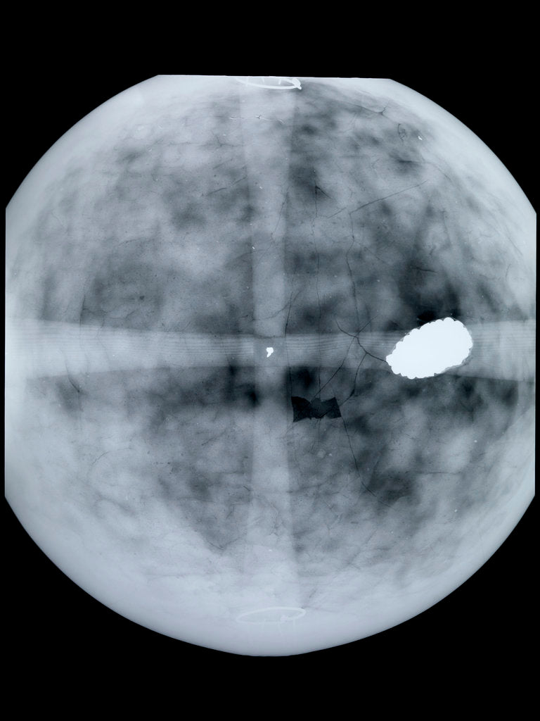 Detail of Globe x-ray by Jodocus Hondius