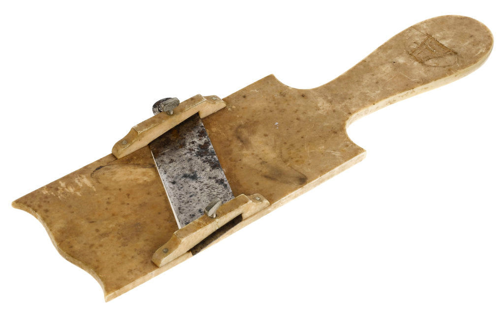 Detail of A vegetable slicer made from whalebone by unknown
