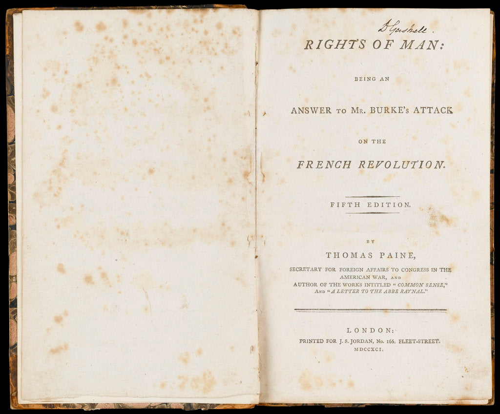 Detail of Thomas Paine, 'Rights of Man' by Thomas Paine