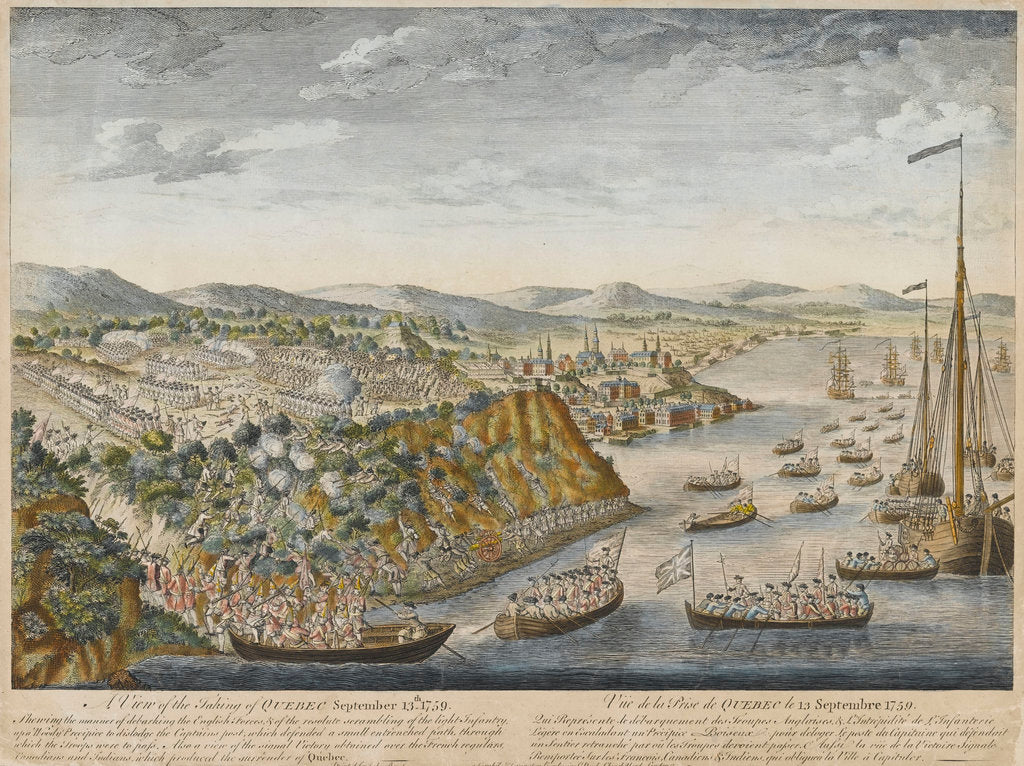 Detail of A view of the taking of Quebec 13 September 1759 by unknown