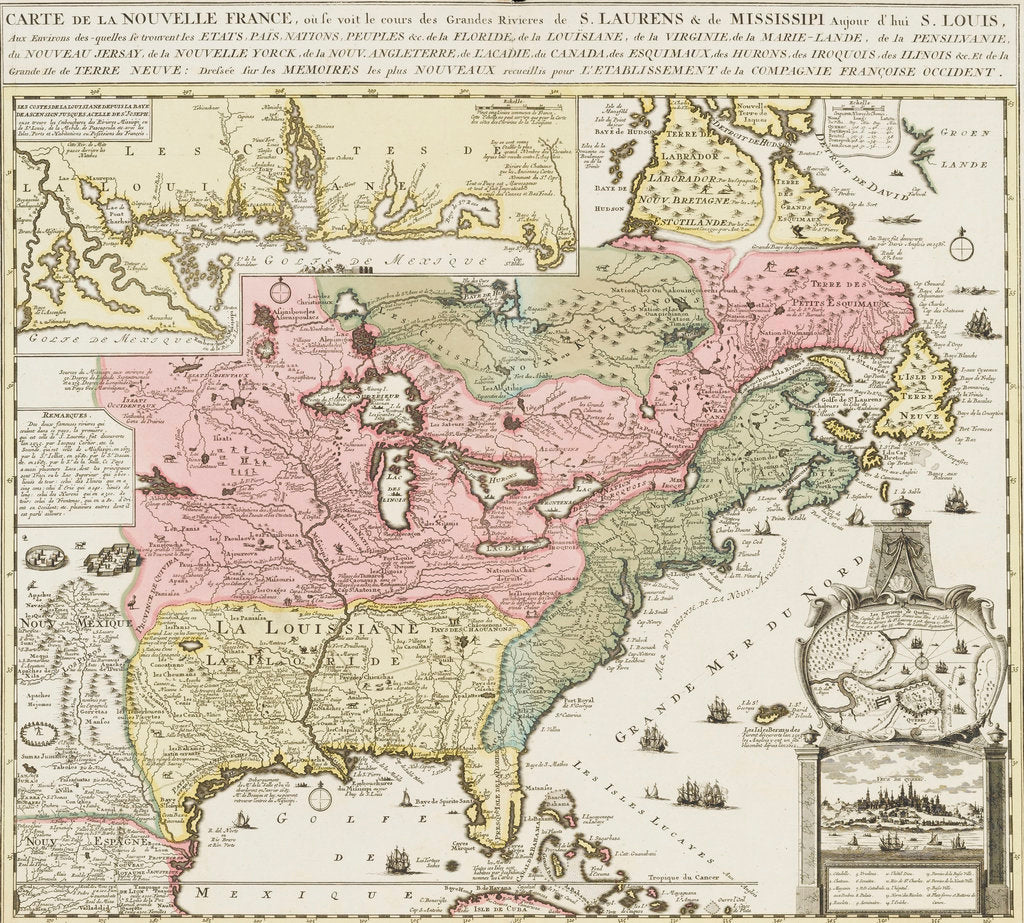Detail of Chart of southern United States showing Mississippi river and Saint Louis by unknown