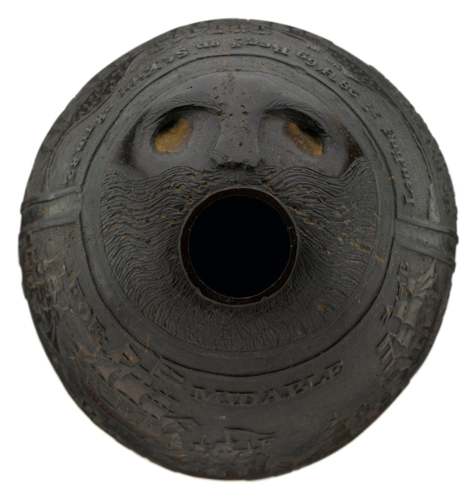Detail of Coconut flask by unknown