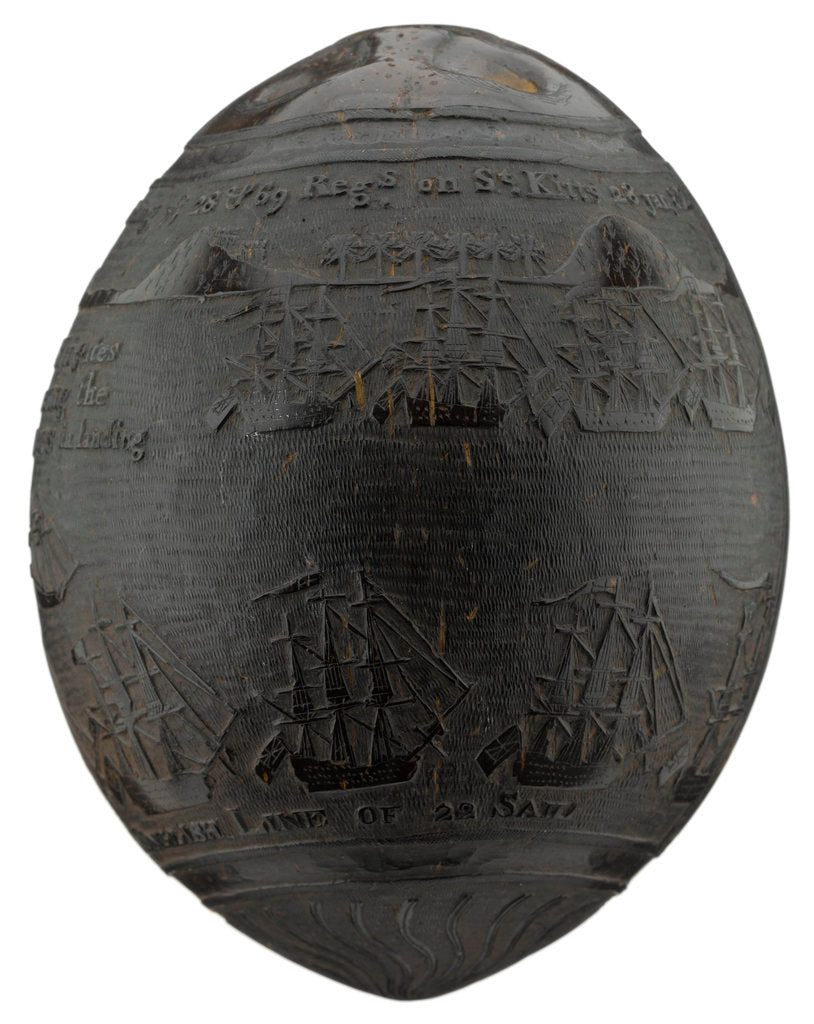Detail of Coconut flask by unknown