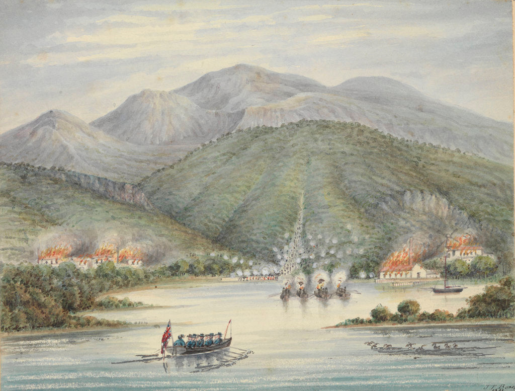 Detail of Destruction of the Boyne estates by the rebel slaves in 1831 by J. F. Boxer