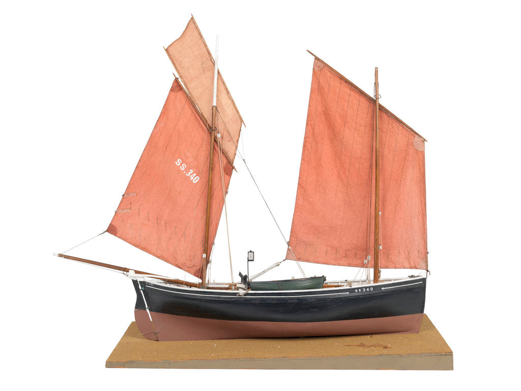 Detail of A full hull model of the mackerel driver 'Ebenezer' (1867) by Max T. Davey