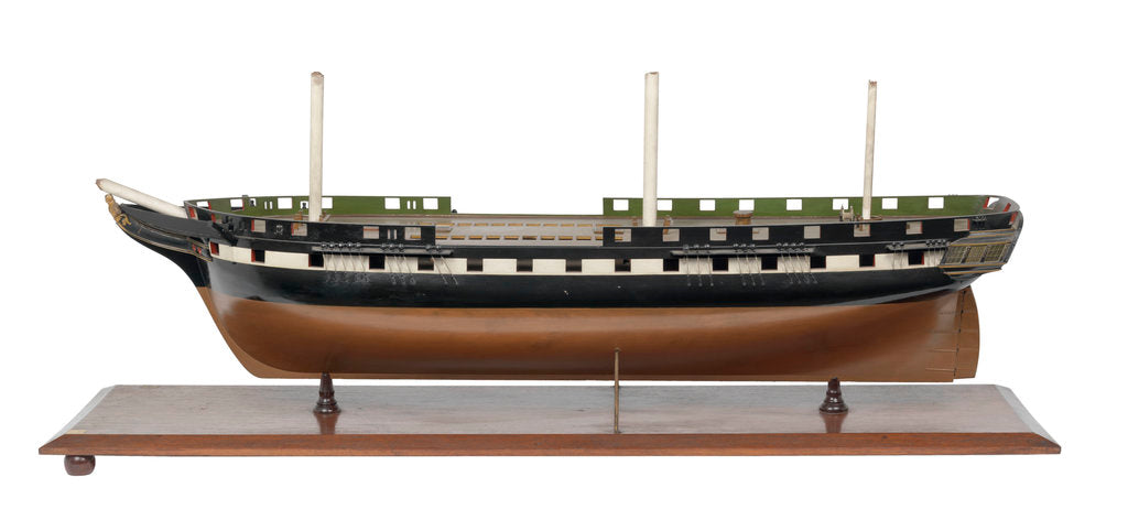 Detail of 50-gun frigate HMS 'Vernon' (1832) by unknown