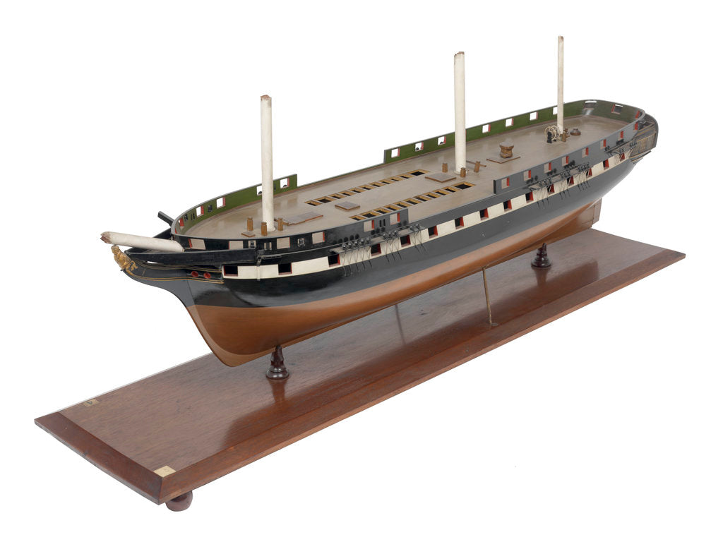 Detail of 50-gun frigate HMS 'Vernon' (1832) by unknown