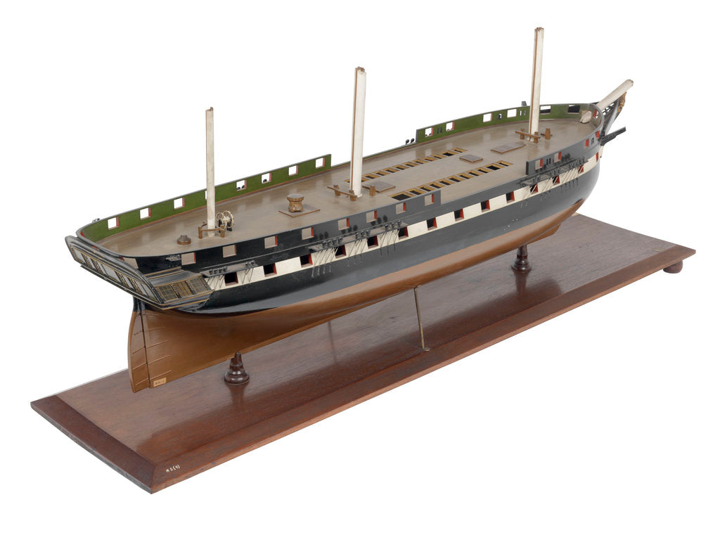 Detail of 50-gun frigate HMS 'Vernon' (1832) by unknown