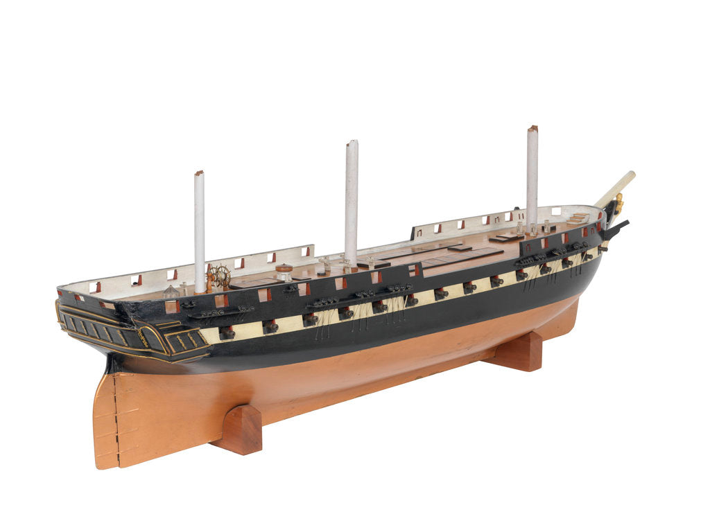 Detail of 50-gun frigate HMS 'Nankin' (1850) by unknown