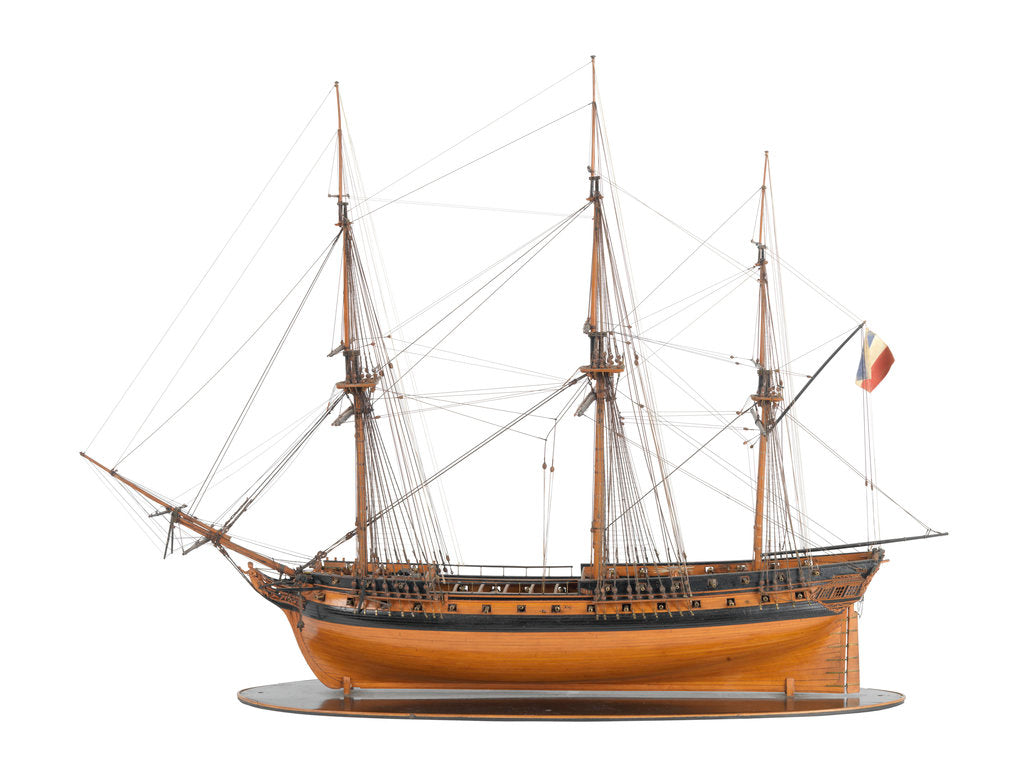 Detail of Model of a warship (1800); French; Frigate; 44-46 guns by unknown