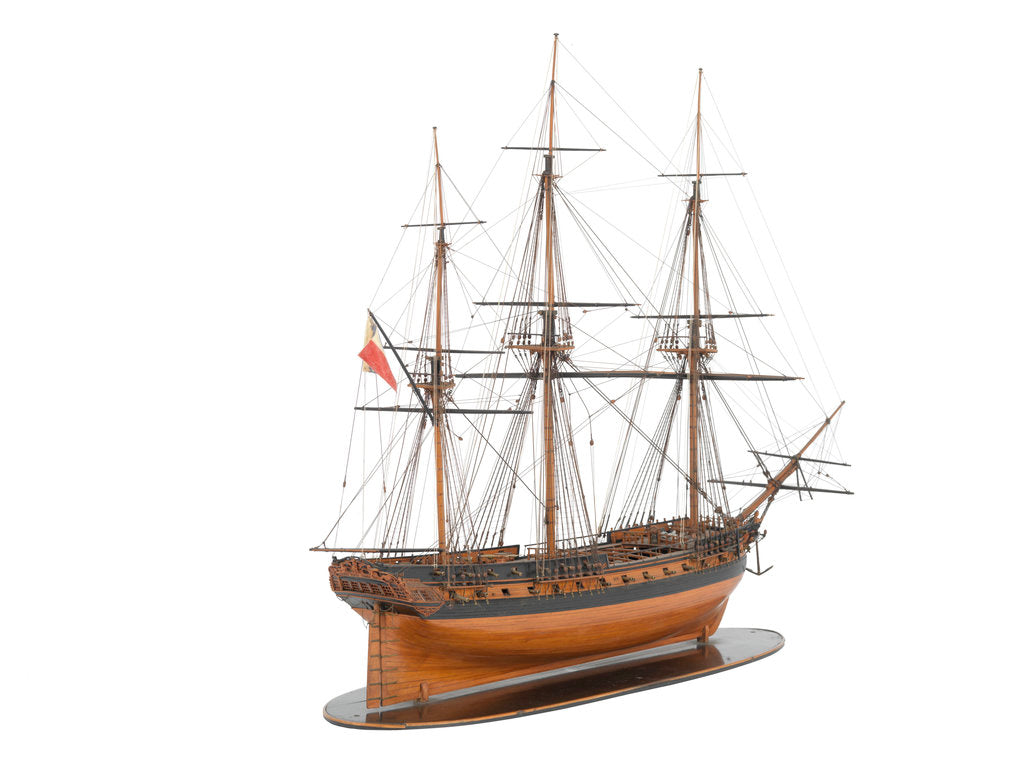 Detail of Model of a warship (1800); French; Frigate; 44-46 guns by unknown