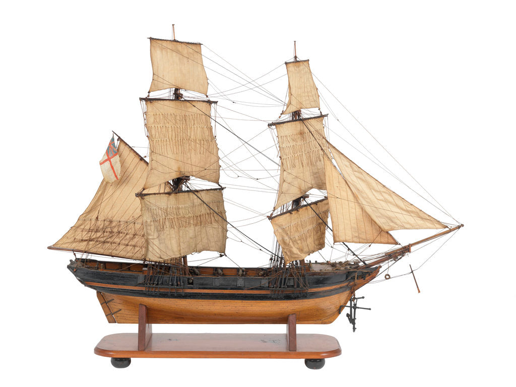 Detail of Brig fighting vessel, 14 guns by unknown