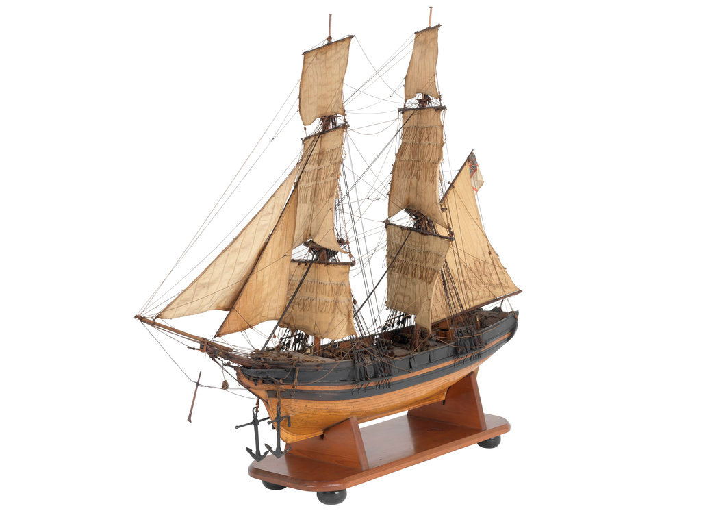 Detail of Brig fighting vessel, 14 guns by unknown