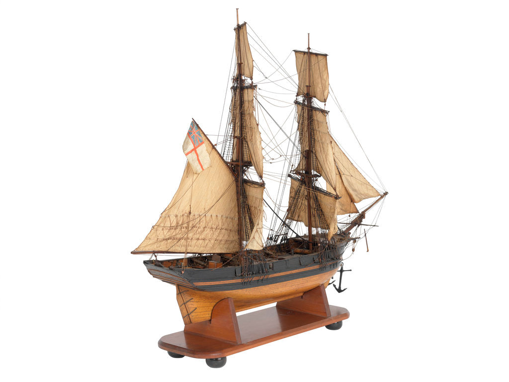 Detail of Brig fighting vessel, 14 guns by unknown