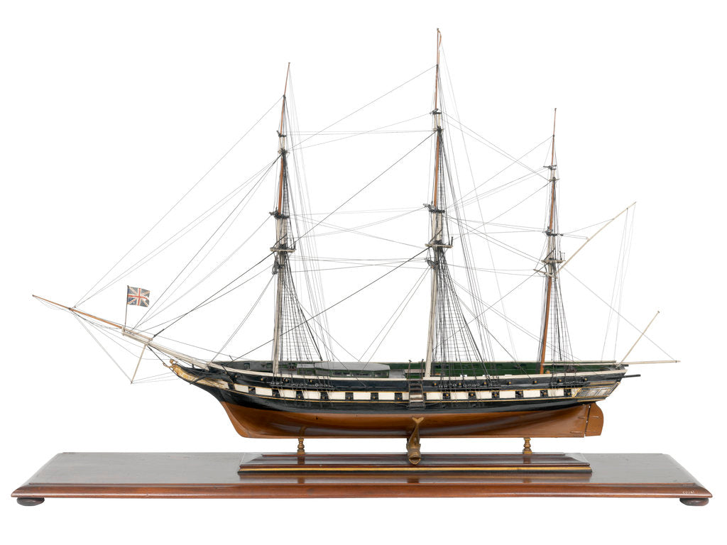 Detail of Miniature frigate 'Royal Adelaide' (1834) by unknown