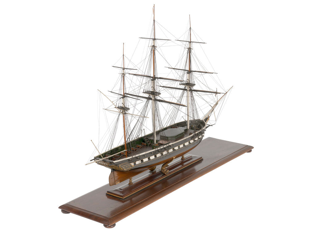 Detail of Miniature frigate 'Royal Adelaide' (1834) by unknown