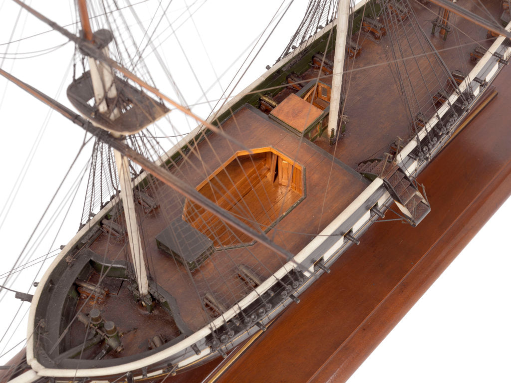 Detail of Miniature frigate 'Royal Adelaide' (1834) by unknown