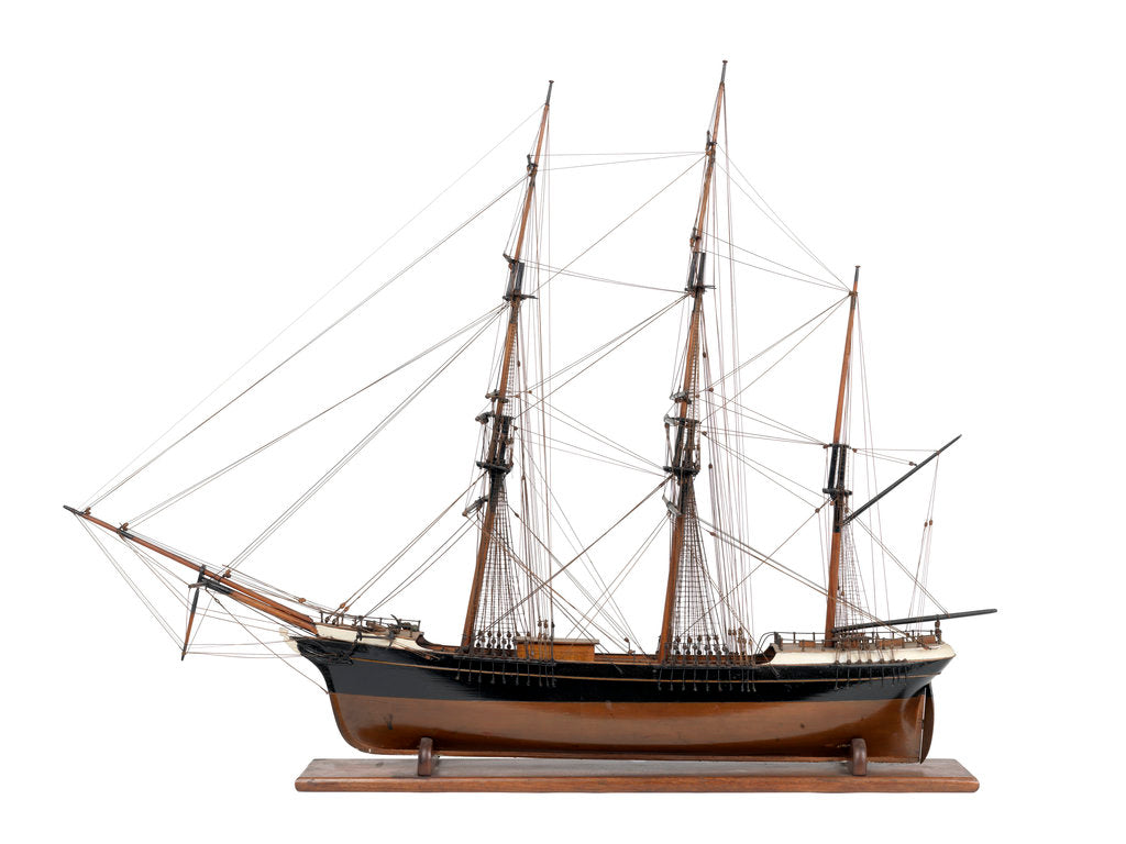 Detail of Sailing merchant barque (1880) by unknown