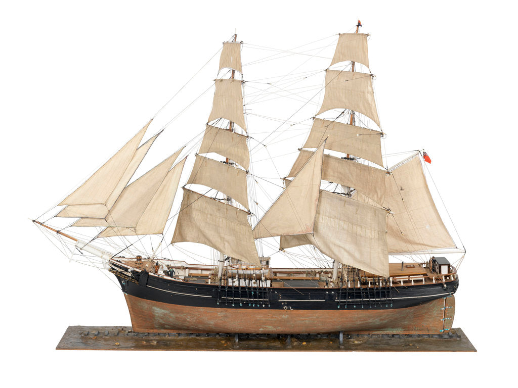 Detail of Sailing brig 'Marie Sophie' (1879) by Max T. Davey