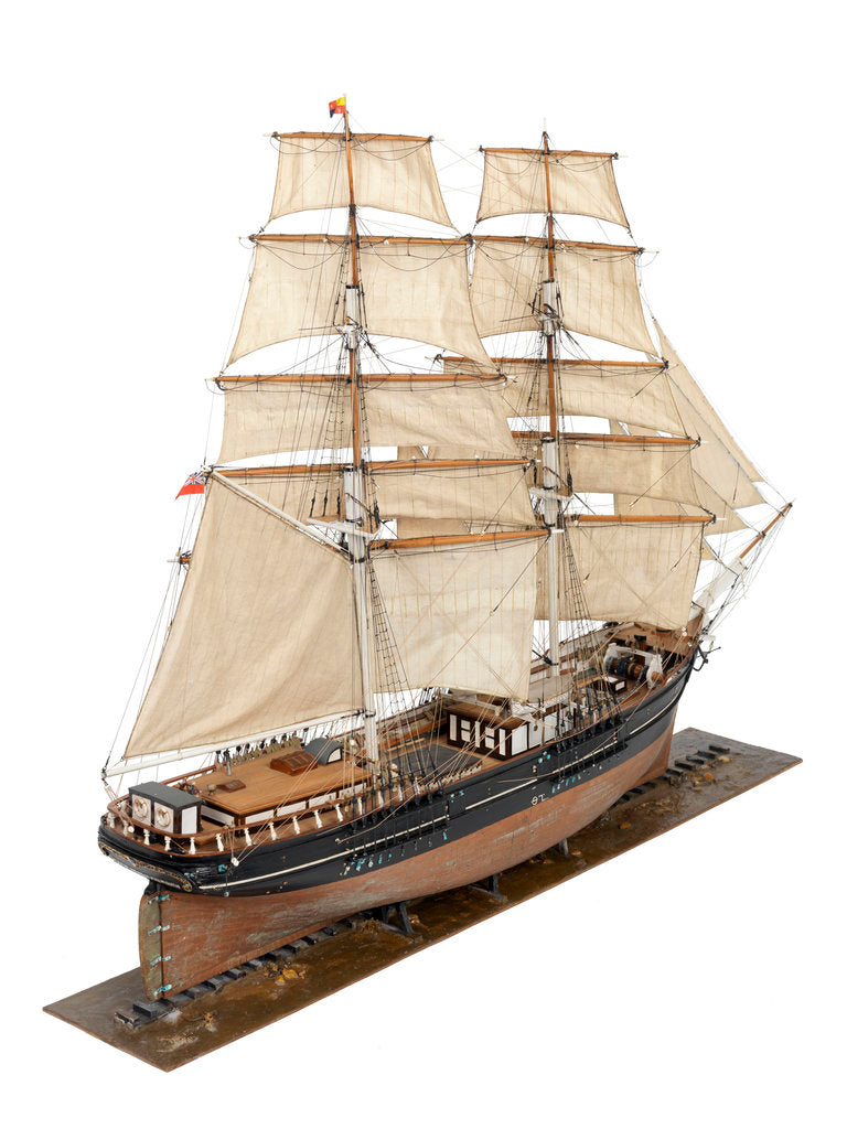 Detail of Sailing brig 'Marie Sophie' (1879) by Max T. Davey