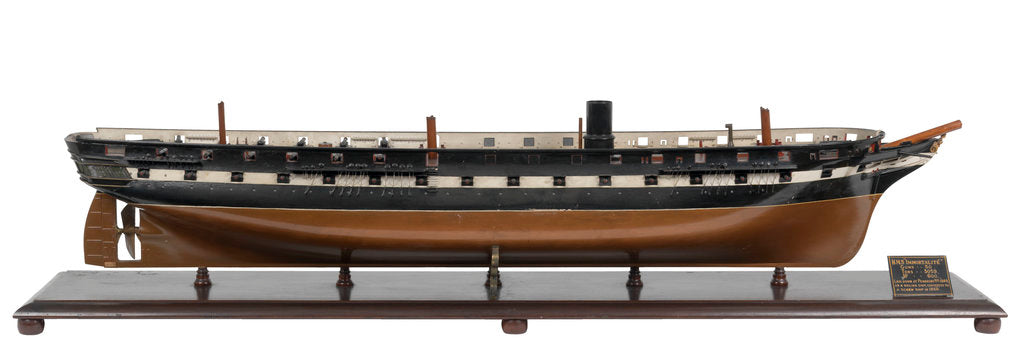Detail of 51-gun steam frigate HMS 'Immortalite' (1859) by unknown