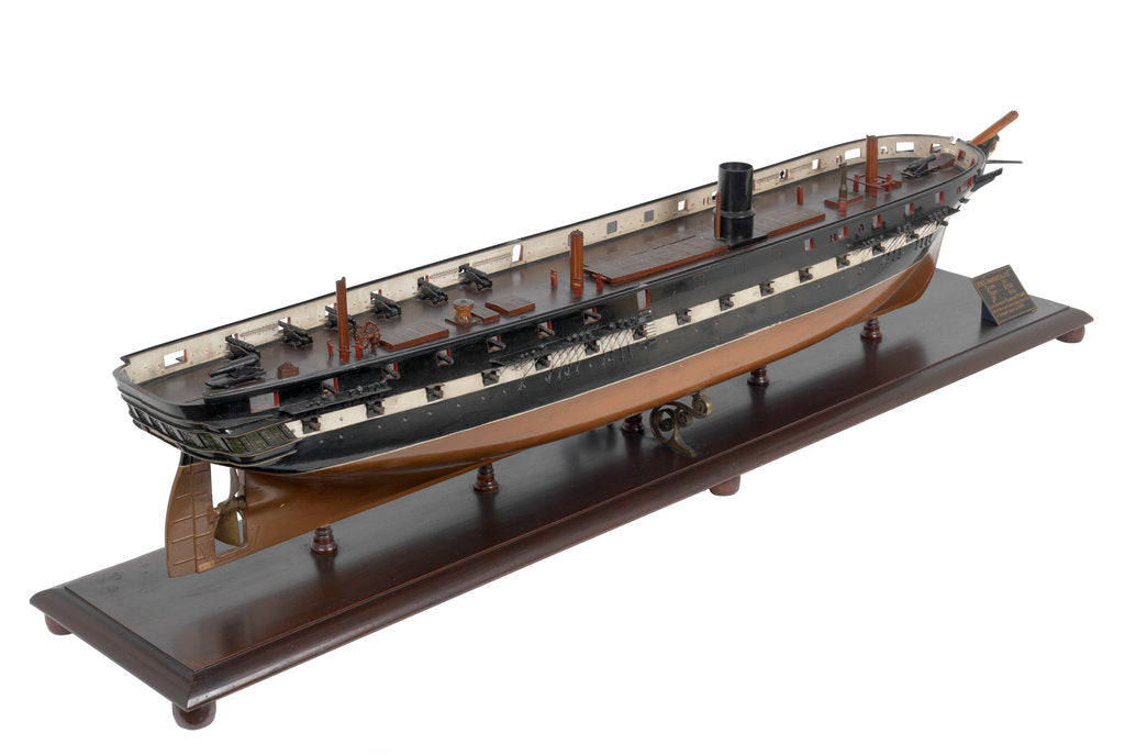 Detail of 51-gun steam frigate HMS 'Immortalite' (1859) by unknown