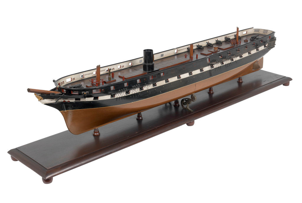 Detail of 51-gun steam frigate HMS 'Immortalite' (1859) by unknown