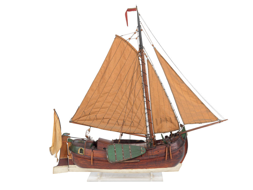 Detail of Model of a Dutch sailing cargo botter by unknown