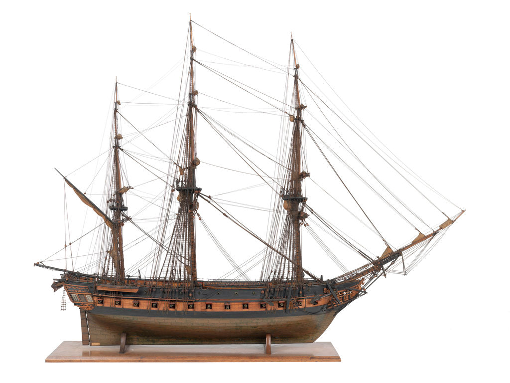 Detail of French 52-gun frigate 'Sirene' (1823) by unknown