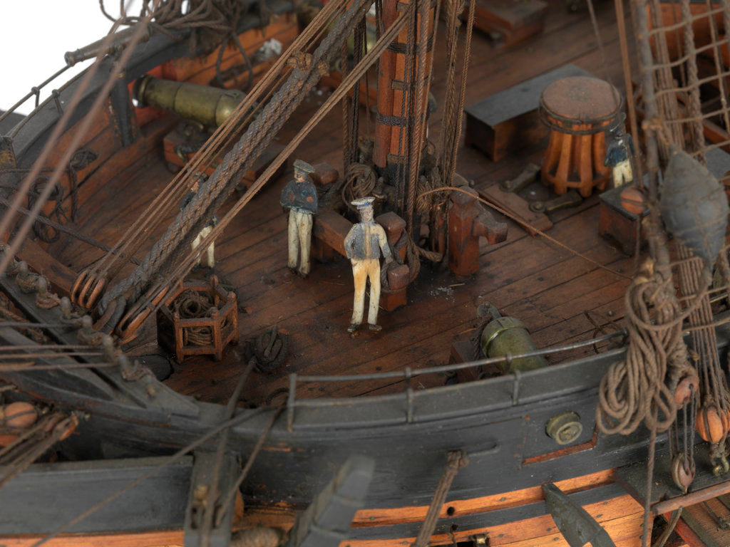 Detail of Model of 'Sirene' (1823); French; Frigate; 52 guns by unknown