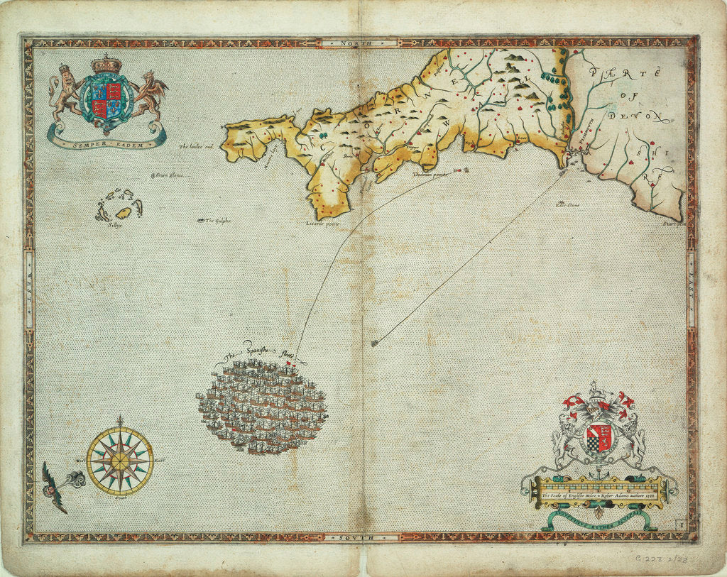 Detail of The Spanish and English fleets near Plymouth on 30 - 31 July, 1588 by Robert Adams