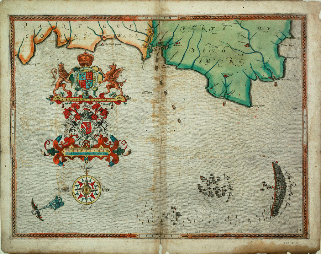 Detail of The English and Spanish fleets on 1 - 2 August, 1588 by Robert Adams