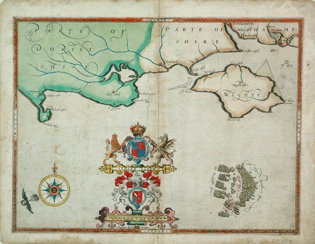 Detail of The battle off the Isle of Wight on 4 August, 1588 by Robert Adams