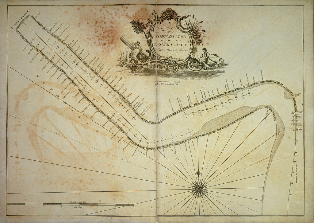 Detail of River Thames from London Bridge to the Isle of Dogs. A late survey by John Diston of Lowestoff, pilot, master & mariner by John Diston