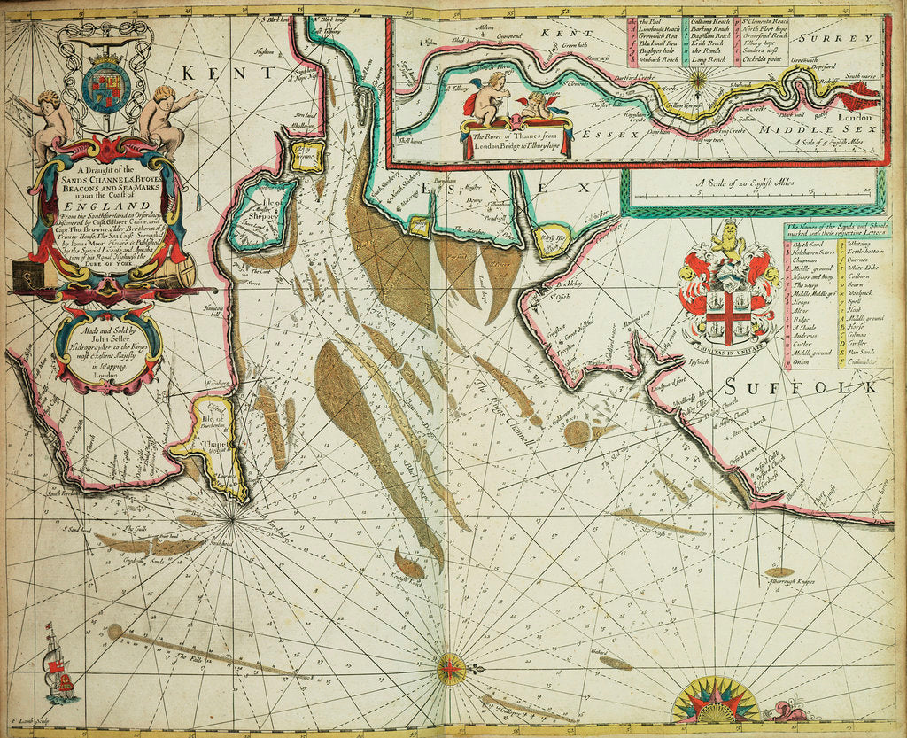 Detail of The coast of England from the Southforeland to Orfordness by John Seller