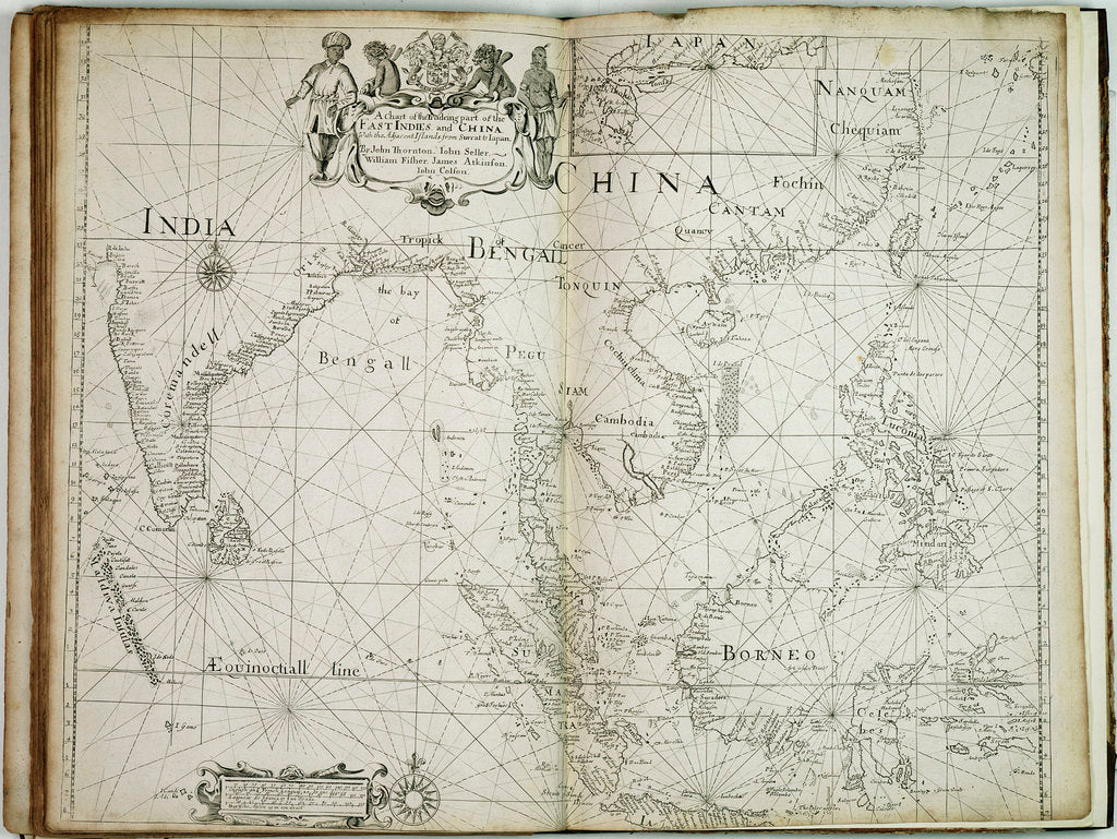 Detail of A chart of the trading part of the East Indies and China, with the adjacent islands, from Surrat to Japan by John Seller