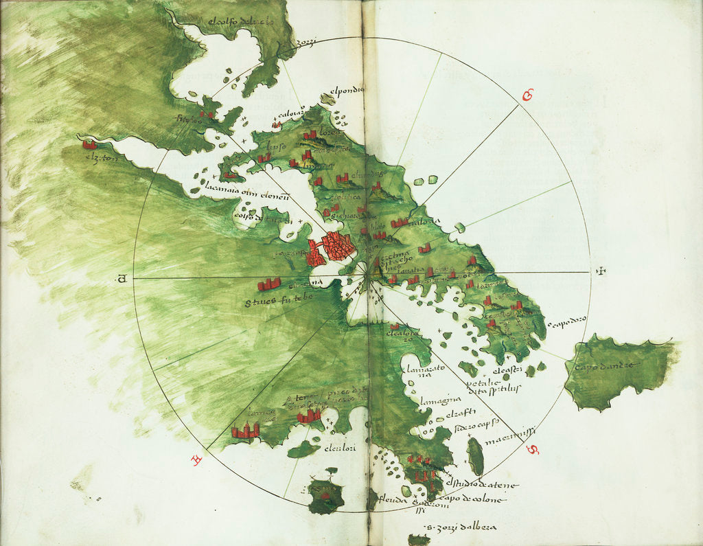 Detail of Chart of Negroponte by Bartolommeo dalli Sonetti