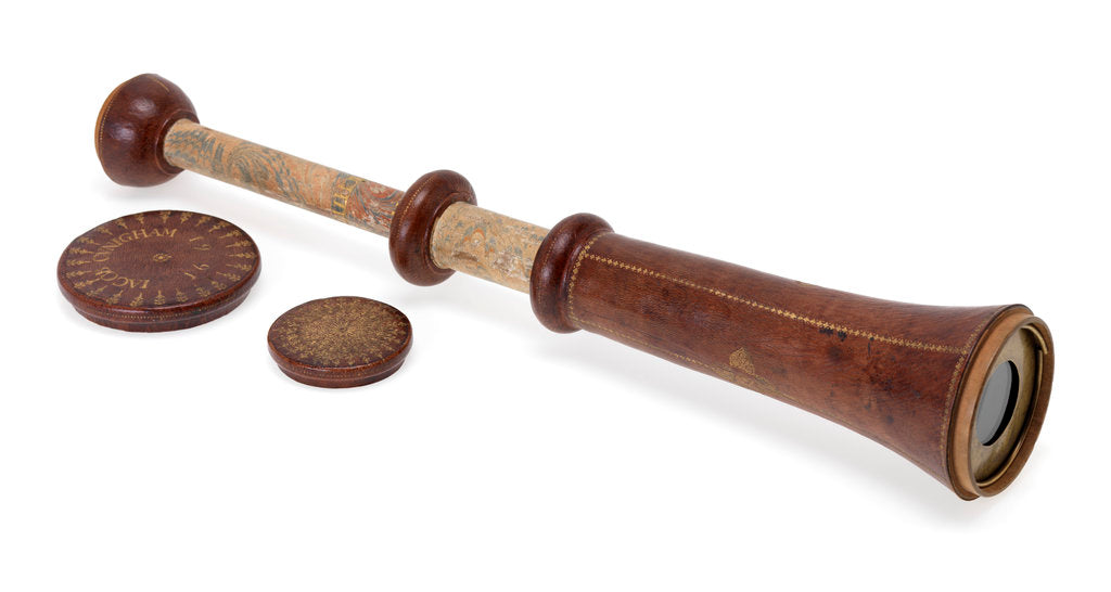 Detail of Galilean telescope, 1661, one of the oldest dated telescopes in Britain by Jacob Cunigham