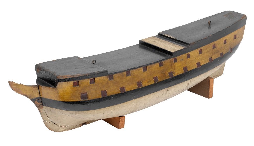 Detail of A model of 'Ludlow Castle' (1723) warship, forth rate, 40-guns by unknown