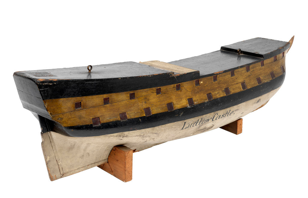 Detail of A model of 'Ludlow Castle' (1723) warship, forth rate, 40-guns by unknown