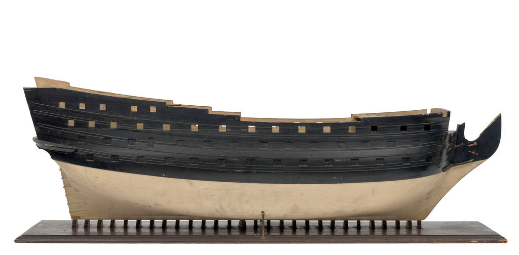 Detail of First rate warship, 100 guns by unknown